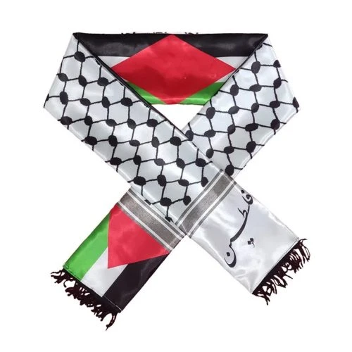 103145-چفیه شالی ساتن فلسطین 15در140 دوطرفه اعلا