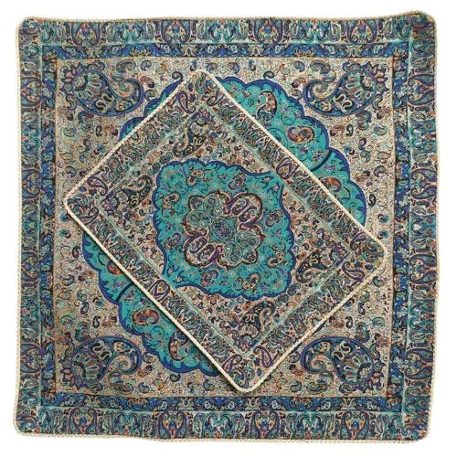 103300-جانماز خاتم یا ترمه دو تیکه 46در46 بزرگ در رنگهای مختلف