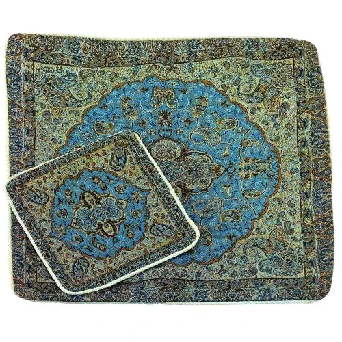 103301-جانماز خاتم یا ترمه دو تیکه 35در35 کوچک در رنگهای مختلف