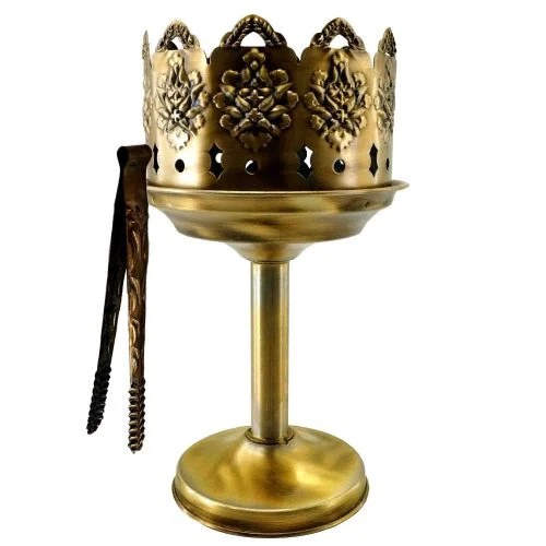 103561-اسپند دودکن استیل برنزی 21در12 به همراه انبر
