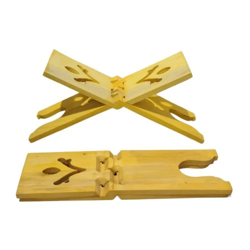 103567-رحل قرآن چوبی طرح لاله کوچک ابعاد 35در11 سانت