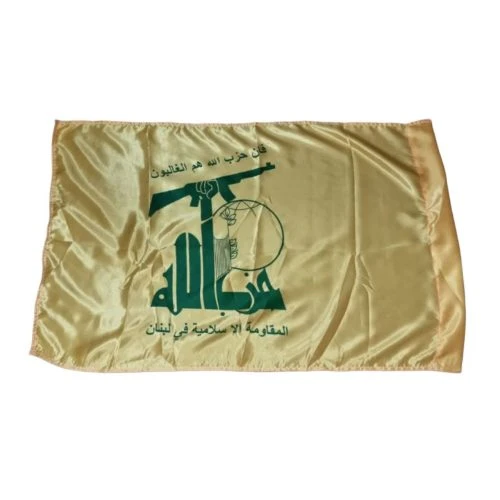103880-پرچم ساتن مقاومت حزب الله لبنان 60در110سانت