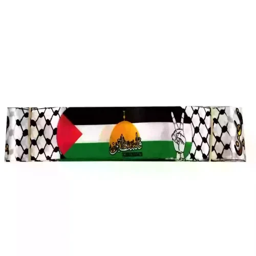 103885-سربند ساتن دیجیتالی طرح پرچم فلسطین-4در75سانت-بسته 50عددی