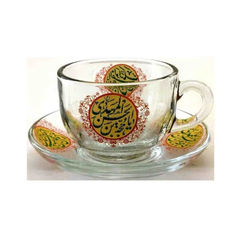 103899-فنجان و نعلبکی مذهبی طرح یا حجة ابن الحسن و اللهم عجل لولیک الفرج