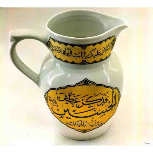 103900-پارچ چینی هیئتی مذهبی طرح عطش قطر 10 و ارتفاع 16سانت