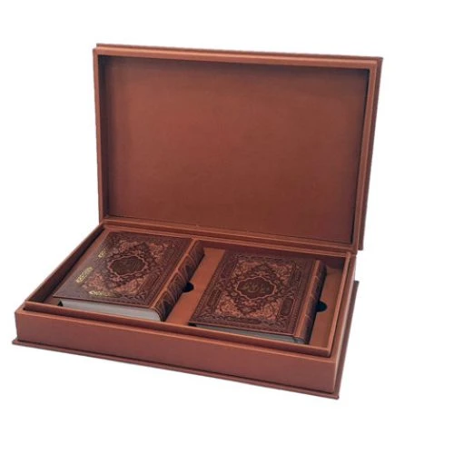 123653-کتاب نفیس ست قرآن و حافظ جیبی جعبه دار چرم نفیس