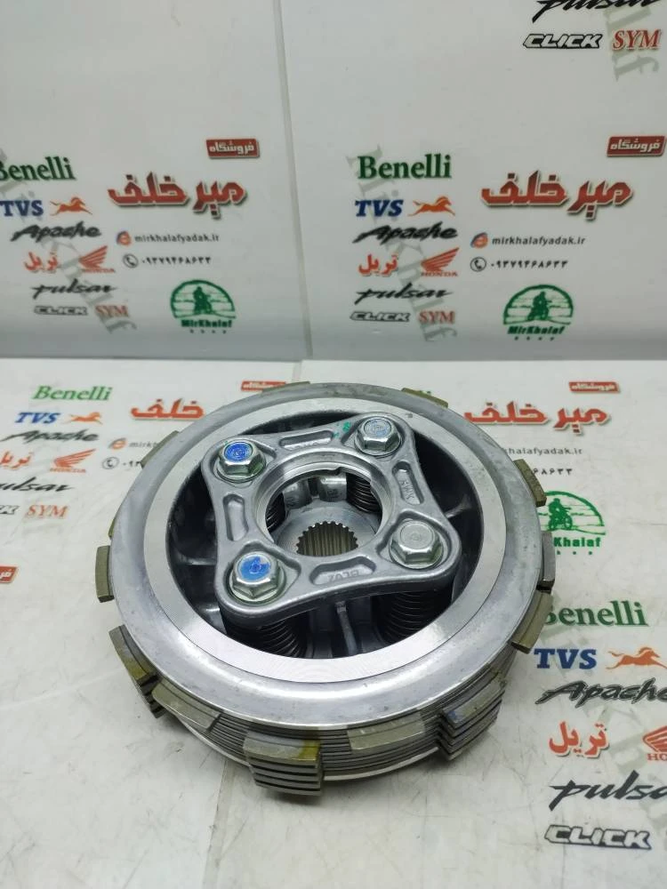 4 چهار شاخ کلاچ (دیسک) زیر و رو کامل موتور sym گالکسی na و nh همراه صفحه کلاچ و لوکی 185 lucky vf3 (4 پیچ)