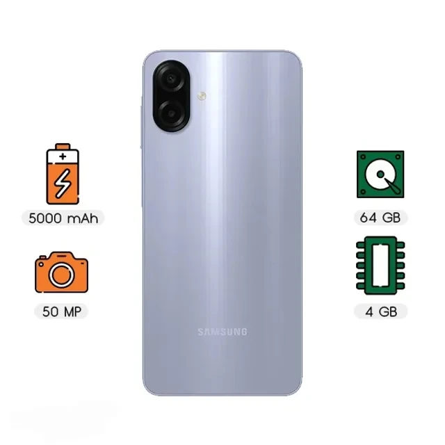 A07 سامسونگ ظرفیت 64گیگابایت رم 4 گیگابایت