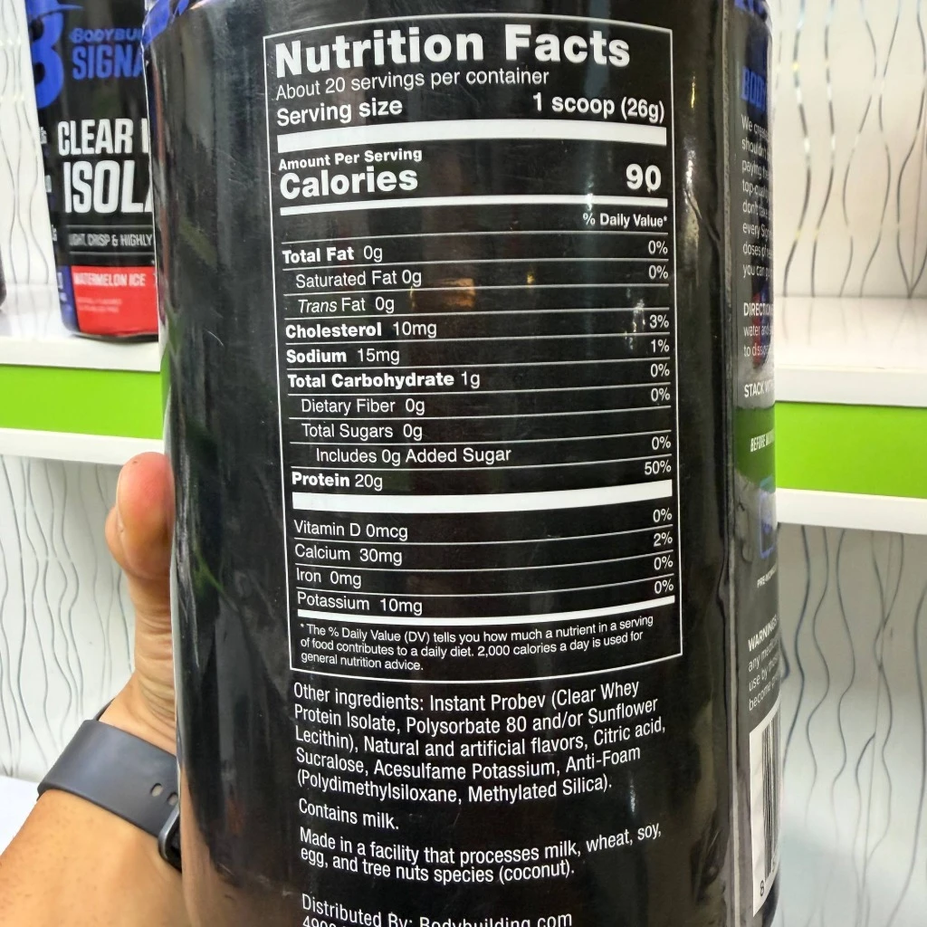 Bodybuilding.com Signature Clear Whey Isolate    وی پروتئین ایزوله شفاف سیگنیچر بادی بیلدینگ دات کام