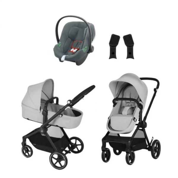 Cybex &#۸۲۱۱; EOS Travel System Stone Grey (Frame Black) &#۸۲۱۱; Cloud G Fog Grey