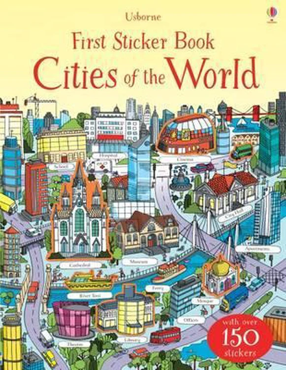 First sticker book cities of the world