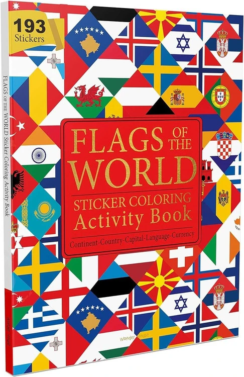 Flags of the World - Sticker Coloring Activity Book