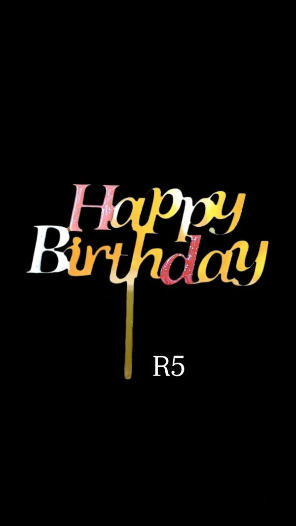 Happy Resin Cake Topper Code R5