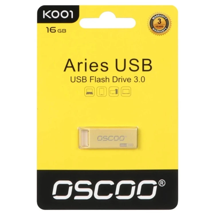 OSCOO K001 Aries USB3.0 Flash Memory - 16GB طلایی
