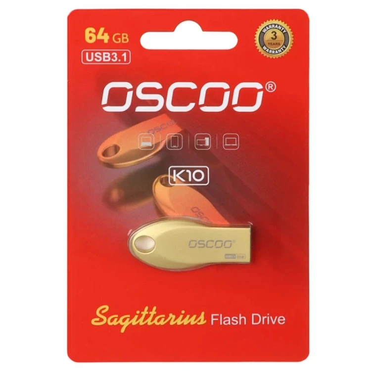 OSCOO K10 Sagittarius USB3.1 Flash Memory - 64GB طلایی