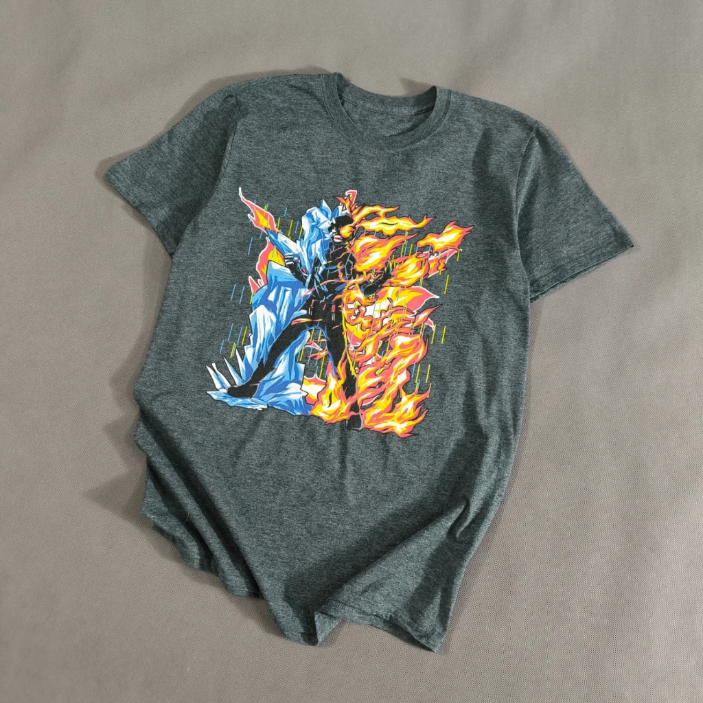 SIZE M-S  تیشرت اورجینال برند My Hero Academia امریکا   مدل SHOTO TODOROKI ICE & FIRE