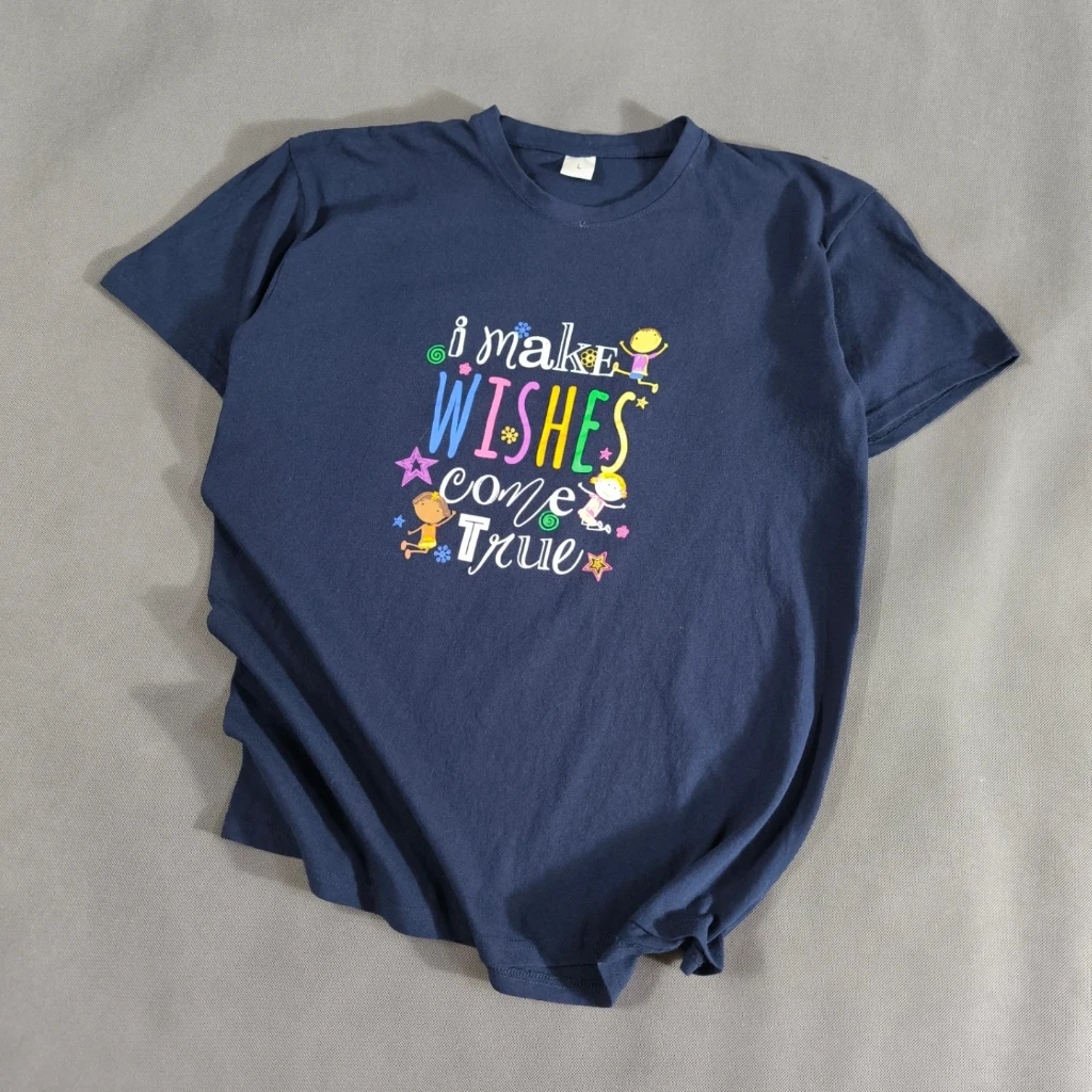 SIZE M-S  تیشرت سایز کوچک اورجینال Wishes امریکا   بدون دوخت بغل