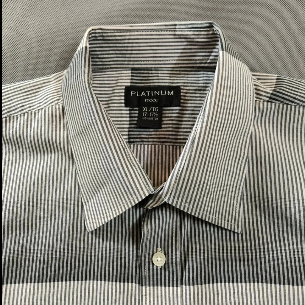 🧡 SIZE XL-L  پیراهن نخی مردانه آستین کوتاه اورجینال برند PLATINUM MODE به سفارش کانادا مدل CLASSIC FIT