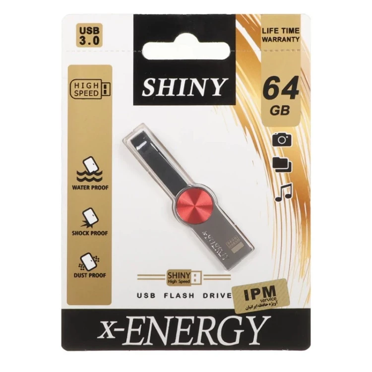 X-ENERGY Shiny USB3.0 Flash Memory-64GB قرمز