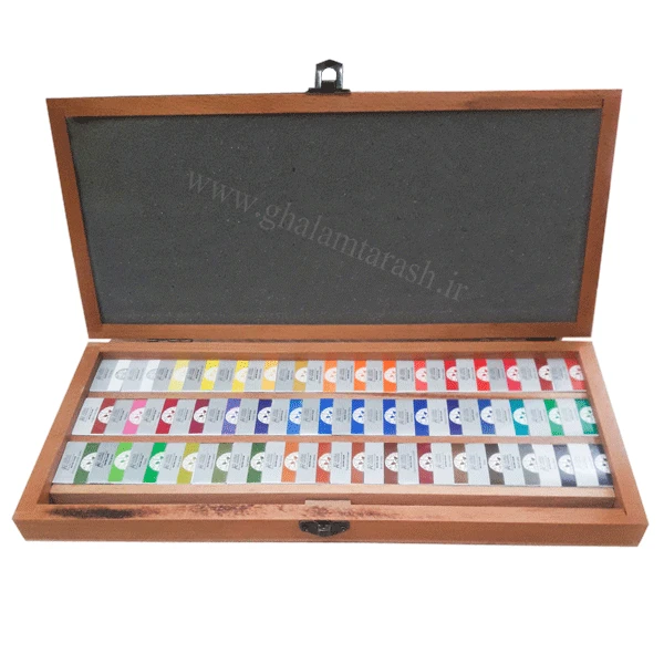 آبرنگ افرا جعبه چوبی 48 رنگ (دارای پالت + چارت رنگ)