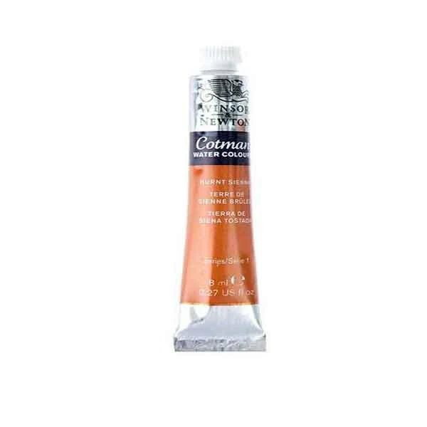 آبرنگ تیوپی وینزور مدل cotman رنگ burnt sienna حجم ۸ میلی‌لیتر