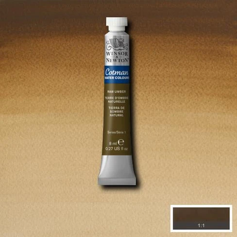 آبرنگ تیوپی وینزور مدلCotman رنگ raw umber حجم ۸ میلی‌لیتر