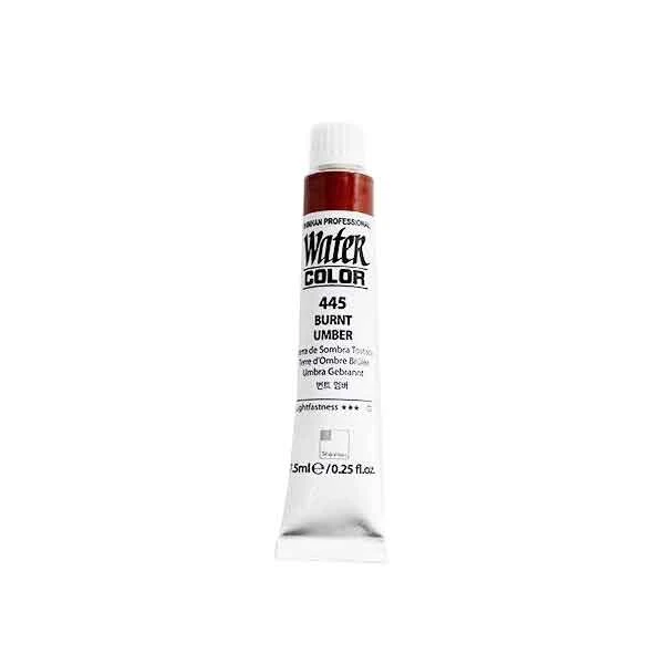 آبرنگ حرفه ای شین هان burnt umber 445 (حجم 7.5 میل)