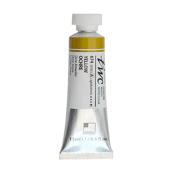 آبرنگ فوق آرتیست شین هان PWC سری A رنگ (Yellow ochre 674)
