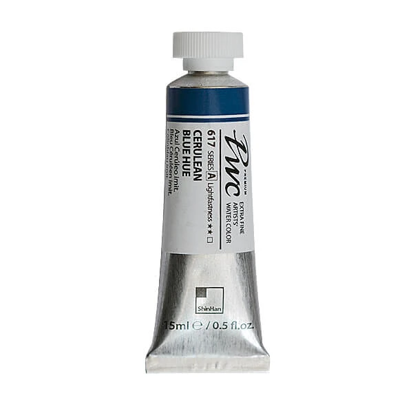 آبرنگ فوق آرتیست شین هان PWC سری A رنگ (crulean blue hue617)