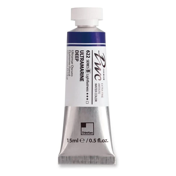آبرنگ فوق آرتیست شین هان PWC سری B رنگ (622 Ultramarine Deep)