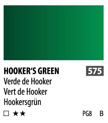 آبرنگ فوق آرتیست شین هان PWC سری B رنگ (hookers green 575)