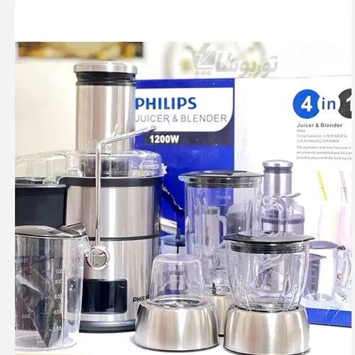 آبمیوه گیری 4 کاره فیلیپس 1200 وات مدل FP-1200Philips 4-function juicer 1200 watts