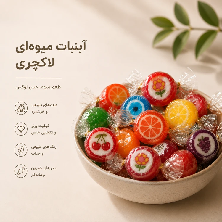 آبنبات میوه ای لاکچری 500 گرمی