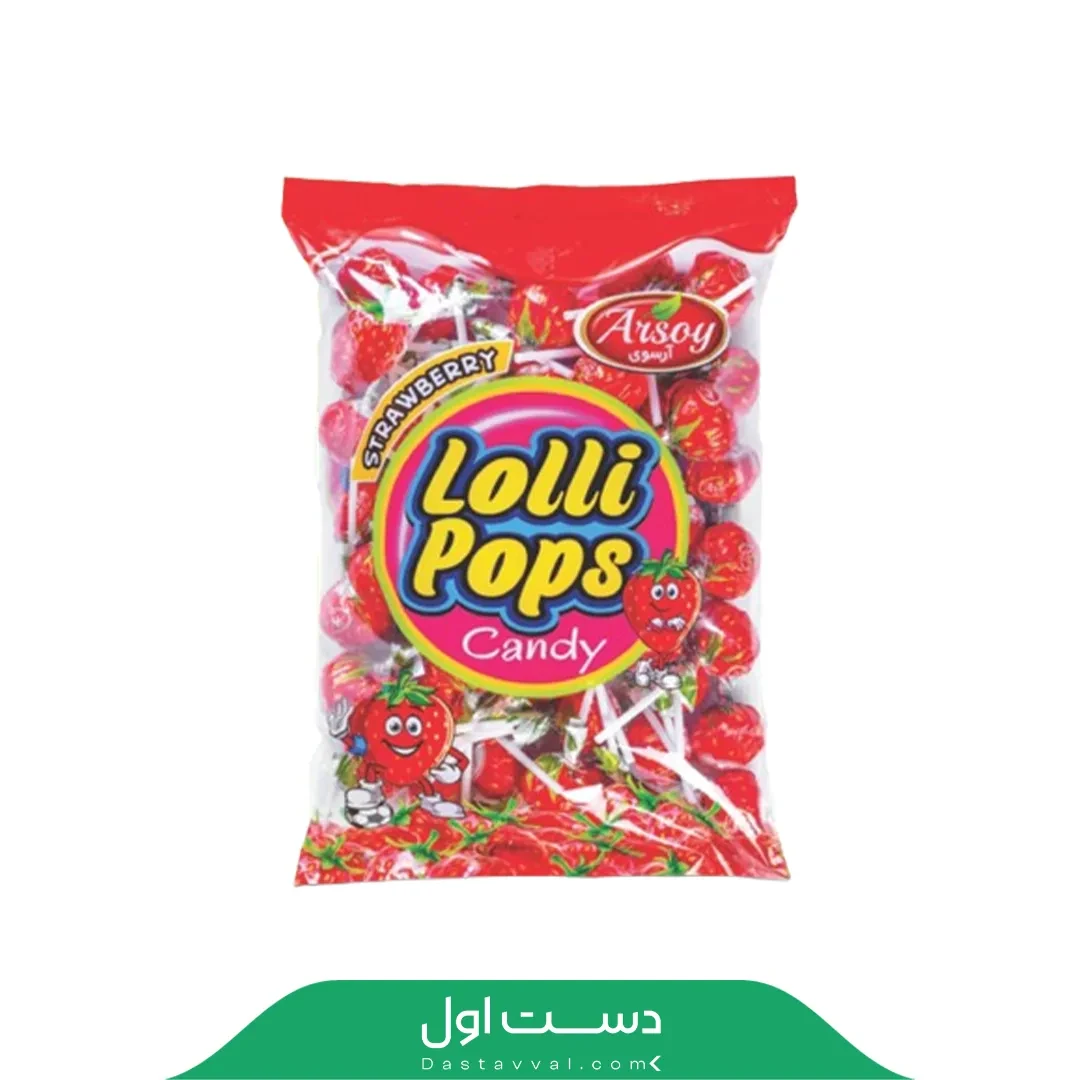آبنبات چوبی توت فرنگی پاکتی آرسوی