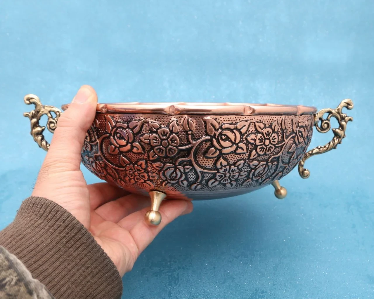 آجیل خوری مسی پایه دار سزار