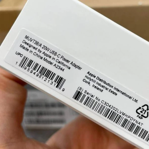 آداپتور اپل 20 وات USB-C Model A2344