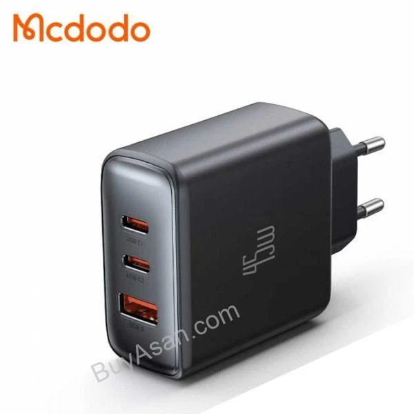 آداپتور شارژ سه‌پورت 45 وات مک‌دودو مدل CH-4860