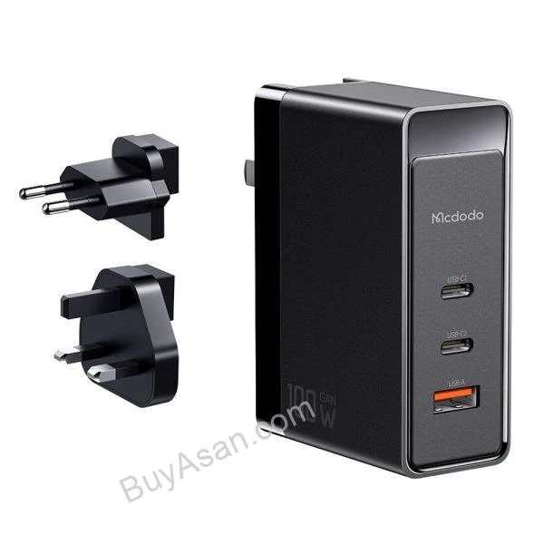 آداپتور شارژر سه‌پورت 100 وات مک‌دودو مدل CH-8101 Pro