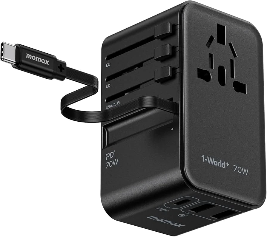 آداپتور فست شارژ مسافرتی جهانی مومکس Momax 1-World+ 70W GaN UA18