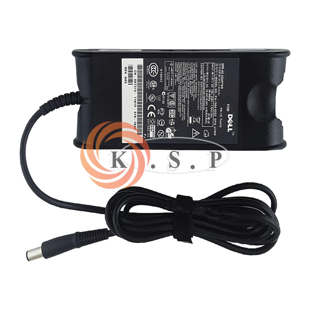 آداپتور لپ تاپ دل Adaptor Dell 19.5V 4.62A FAT (7.4X5.0)