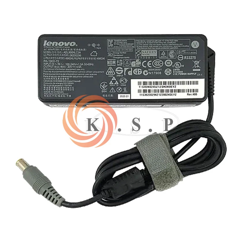 آداپتور لپ تاپ لنوو Adaptor Lenovo 20V 4.5A سردلی (7.9X5.5)