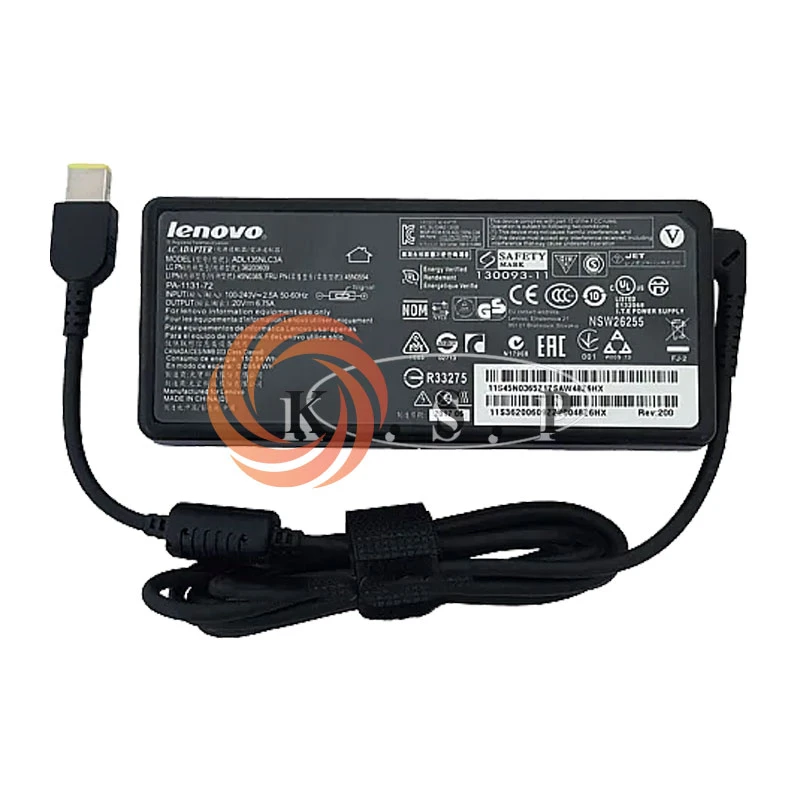 آداپتور لپ تاپ لنوو Adaptor Lenovo 20V 6.75A سرفیش USB