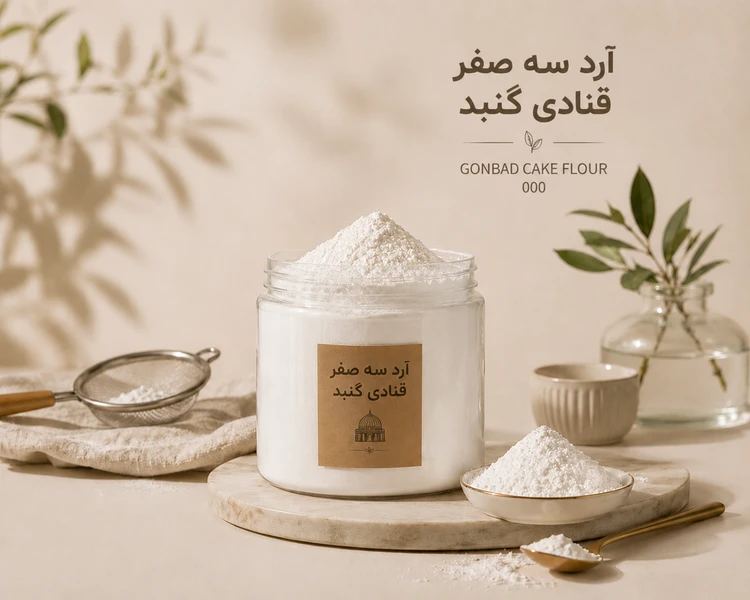 آرد سه صفر قنادی گنبد یک کیلویی (بسته بندی فروشگاهی)