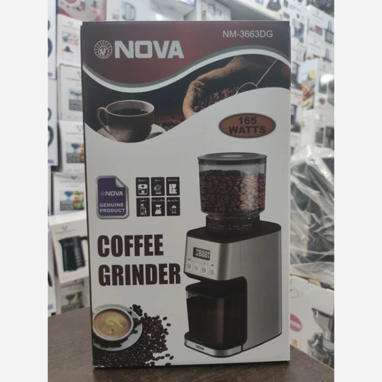 آسیاب قهوه نوا اصلی کد NM-3663DG با 51 درجه تنظیم 165 وات مدل نووا NOVA NM-3663