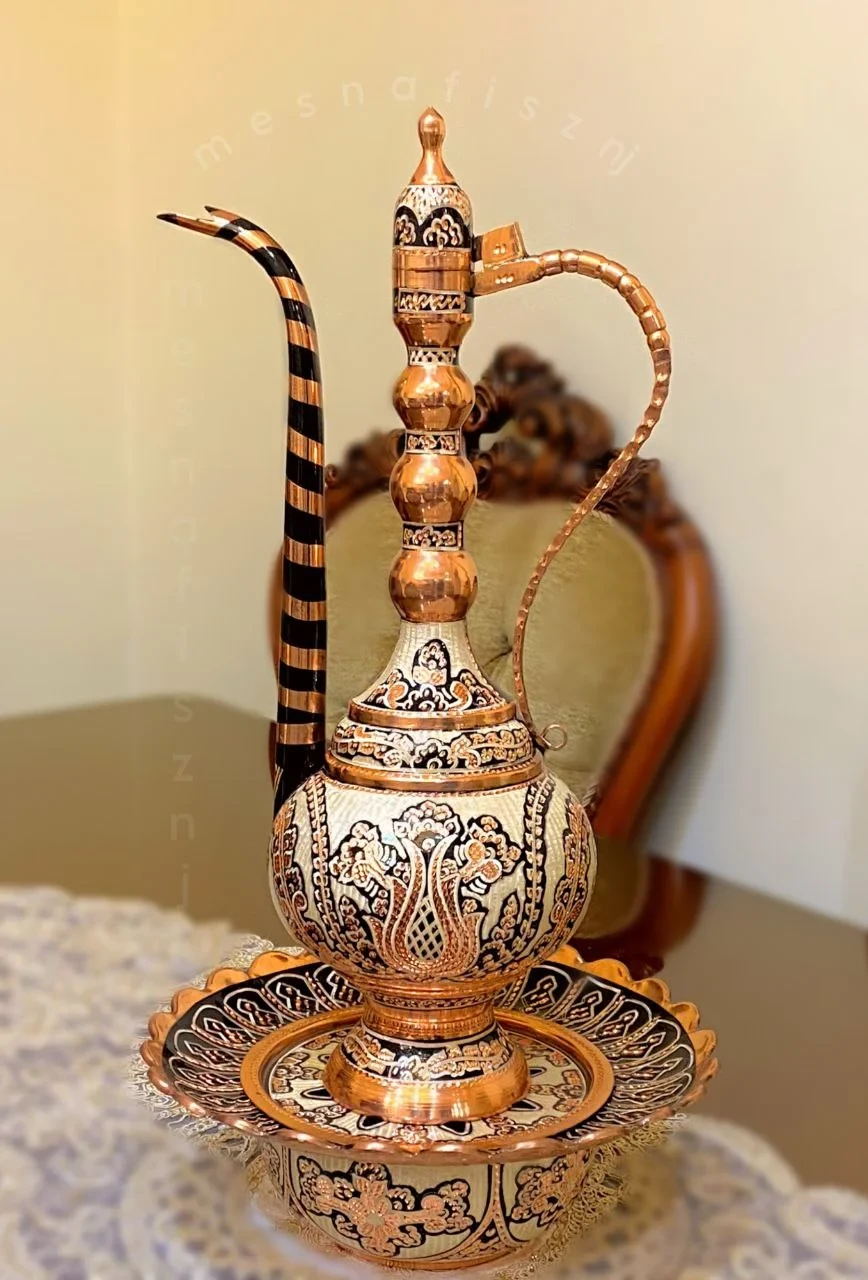 آفتابه لگن مسی نقره کوب ویژه مس نفیس