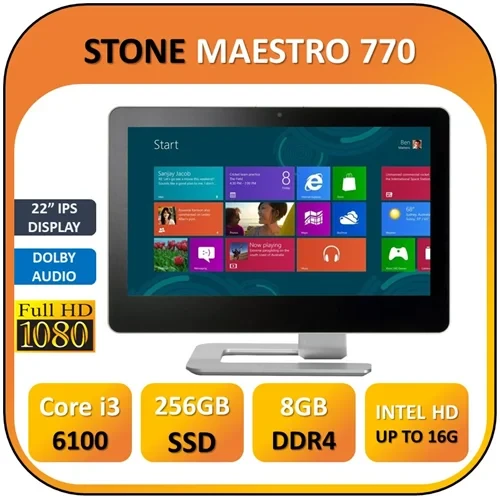 آل این وان استوک استون 22 اینچ ALLINONE STONE MAESTRO 770/Core i3 6100/RAM 8/ 256G SSD