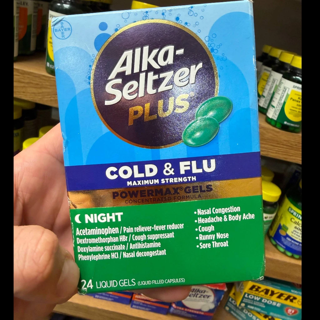 آلکا-سلتزر پلاس کلد اند فلو نایت پاورمکس (Alka-Seltzer Plus Cold & Flu Night PowerMax)