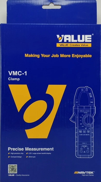 آمپر متر و مولتی متر کلمپی با تست خازن برند والیو VALUE مدل VMC-1 new