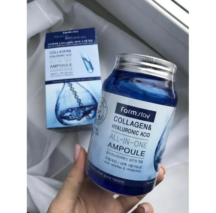 آمپول آل این وان کلاژن و هیالورونیک اسید فارم استی /۲۵۰میل (Farmstay Collagen & Hyaluronic Acid All-In-One Ampoule)