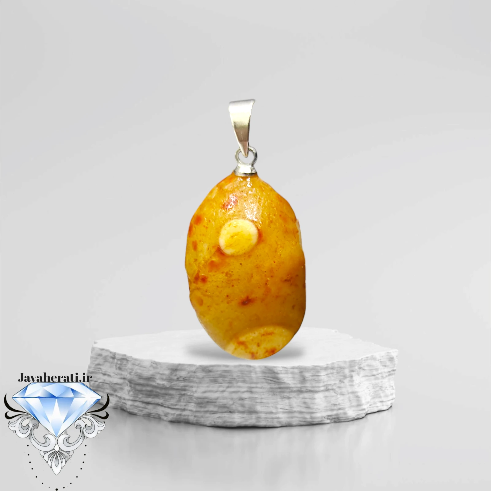 آویز عقیق باباقوری هندی کاملا طبیعی A16